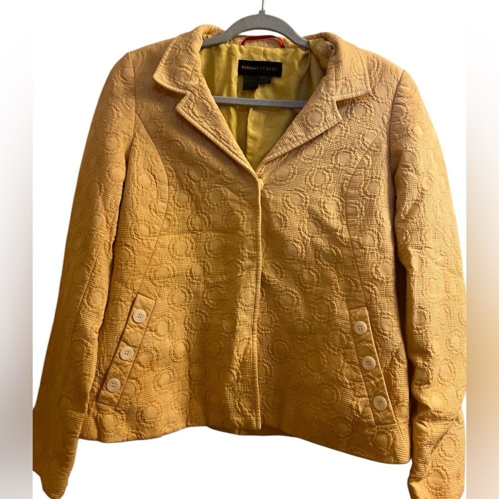 Nina McLemore Blazer size 8  in light pastel yellow with buttons